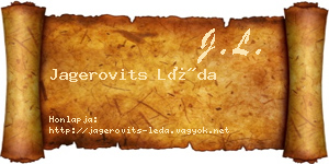 Jagerovits Léda névjegykártya